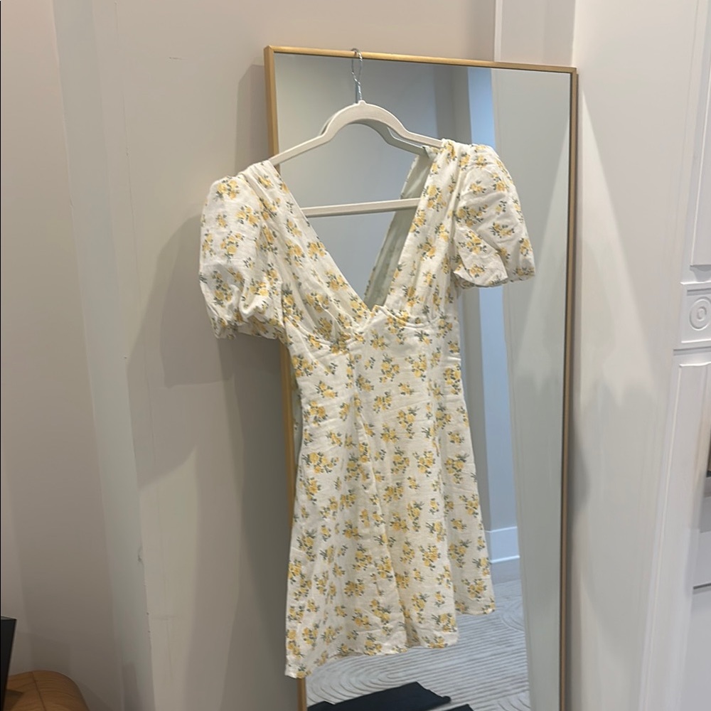 Astr Yellow Floral Mini Dress